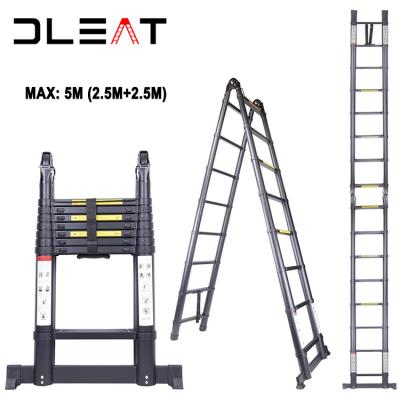 China 5m aluminum ladder folding ladders new sale telescopic outdoor ladder leiter for sale