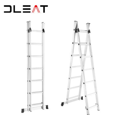 China Folding Ladders Hot Sales Height Adjustable Universal 2 Section Extension Ladder Combination Folding Step Ladder for sale