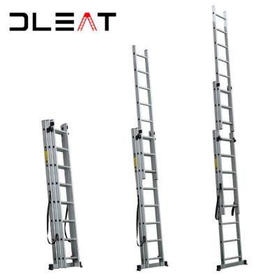 China Folding Ladders 3*8 3*9 3*10 Step Extension Ladder Industrial Aluminum Multifunction Ladder for sale