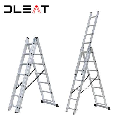 China Cheap Sale Folding Ladders 3 In 1 Combination 3x7 Aluminum Triple Steps Ladder for sale