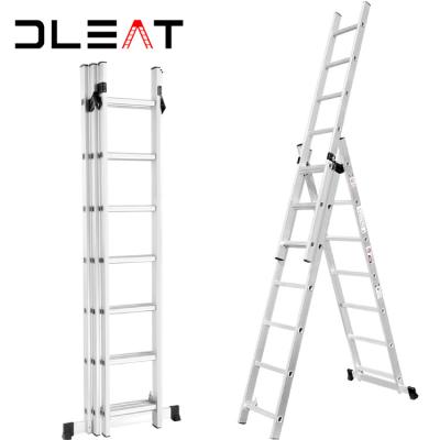 China 3x6 3x7 3x8 3x9 3x10 3x11 3x12 3x13 3x14 Section Combination Extension Ladder Aluminum Folding 3 Step Ladders for sale