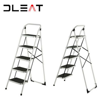 China China Factory Safety Household Metal Steps Ladder Folding Step Stool Steel Folding Ladders 5 Ladders With Railing For Home Use for sale