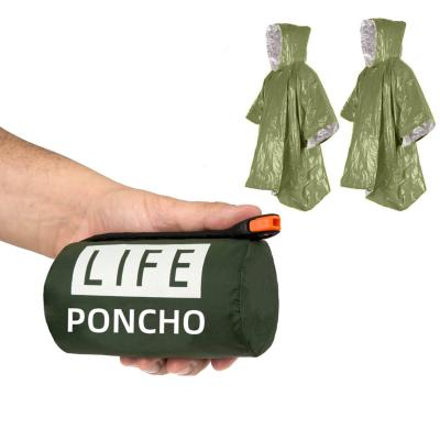 China Waterpoof Emergency waterproof poncho made of thermal polyester film, warm, lightweight and windproof, individually packaged for sale