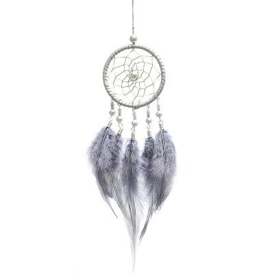 China New Fashion Organic Material Gift India Feather Shell Dreamcatcher Wind Chimes Indian Style Pink Feather Pendant Dream Catcher for sale