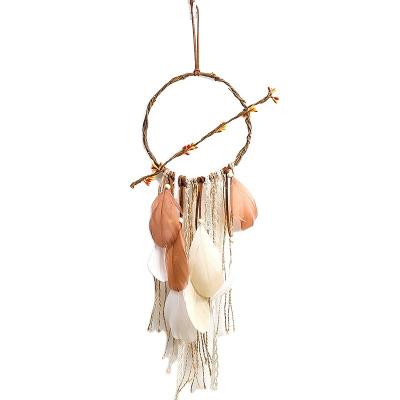 China Organic material art and craft mini dreamcatcher LED light for decorationdream catcher key chain for sale