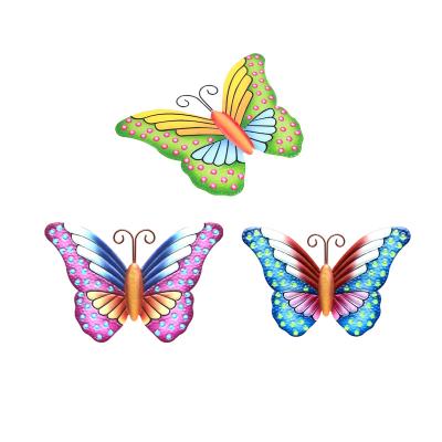 China Hot Selling Garden Home Decoration 9.5inch 7inch Insect Wall Butterfly Decor Art for sale