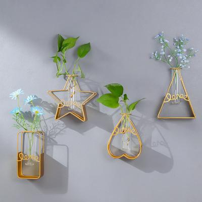 China Wholesale home geometric hydroponic wall hanging decoration store background wall and minimalist iron wall decoration for sale