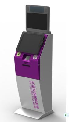 Cina Chiosco auto- dell'ingresso di registrazione di linea aerea doppia dello schermo con ettichettare/carta che dispensa ZT2182 in vendita