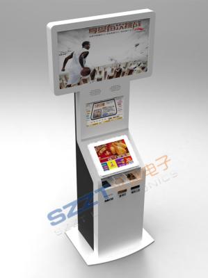 China ZT2222 grote Dubbele het Schermkaart het Uitdelen/van de Kaartjesverkoop Kiosk met Contant geldacceptor Te koop