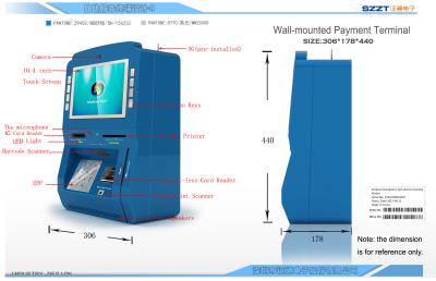 China De Kioskterminal van de touch screenbetaling met Vensterssysteem, ZT2315 Te koop