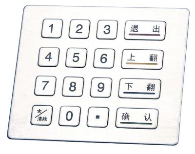 China stainless steel and polymer PIN PAD with 10 Numeric Keys Kiosk Metal Keyboard for sale