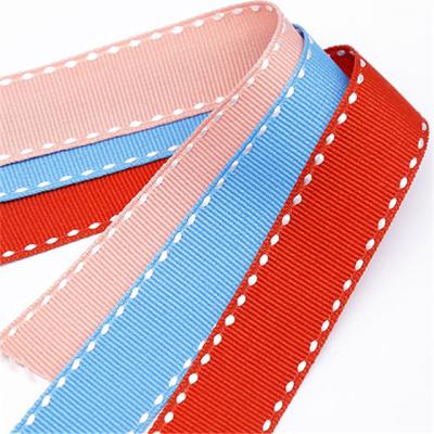 China Wholesale Recyled Stripe Stitched Grosgrain Ribbon for sale