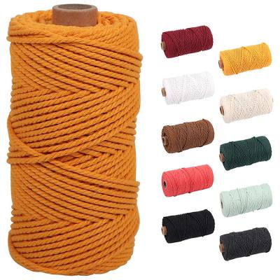 China Eco-friendly Twist Custom Braided 2mm 3mm 4mm Cotton Macrame Rope Wholesale 5mm Rope for sale