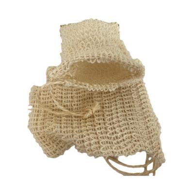 China Wholesale 100% Household Natural Drawstring Mesh Bathroom Soap Bag Eco Friendly Sisal Net Soap Saver Bag for sale