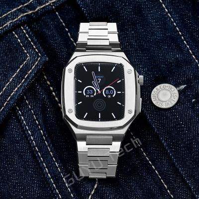 China Custom Stainless Steel Strap Premium 45mm/44mm/41mm Smart Steel Series 6 Apple Watch Case For Apple for sale