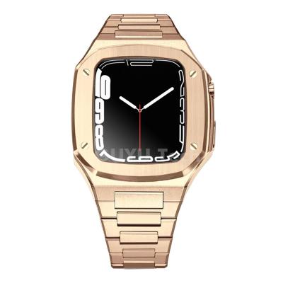 China Economical Stainless Steel Bracelet Custom Design Rose Gold Manufacturers Stainless Steel Bracelet Parts Watch Luxury Cases For Apple for sale