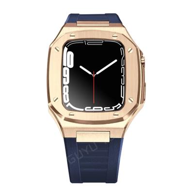 China Midnight Blue Silicone Series7/6/5/4 45mm/44mm Silicone Strap Case For Apple Watch for sale