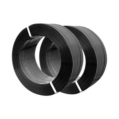 China Black Steel PP PET Strap Plastic Packaging Strip 1910 Embossed Tape for sale