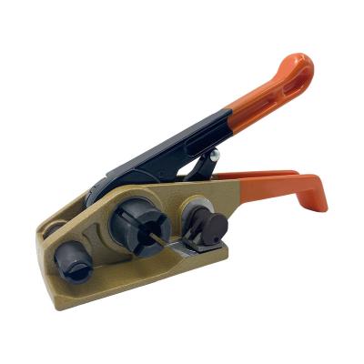 China Golden Orange Manual Pallet Strapping Machine Banding Tool Plastic Steel Belt Tensioner for sale