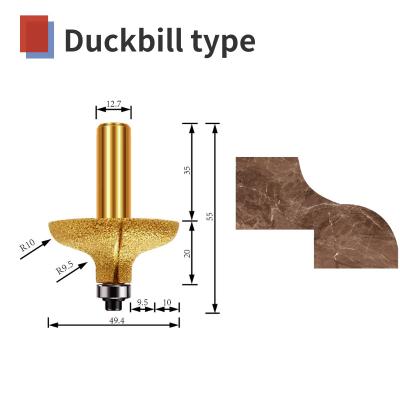 China CNC engraving tool Chamfer Duckbill type diamond vaccum brazed marble stone granite zu verkaufen