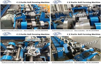 China Decoiler Purlin Roll Forming Machine Automatic Cutting And Punching for sale