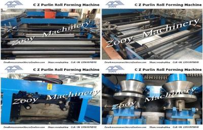 China PLC Electrical C Z Purlin Roll Forming Machine With Gear Box Driven for sale