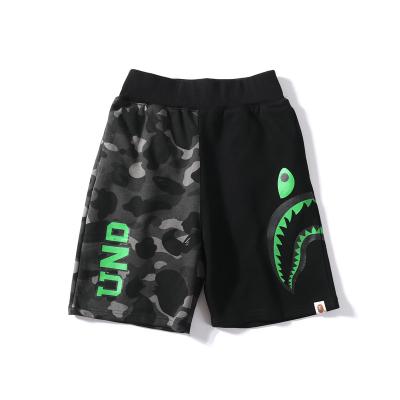 China 2021 Amz Taobaoonline Bape Anti-Wrinkle Anti-Wrinkle Pants Summer Ruler Shark Slogan Graphic Shorts Casual Street Women Teams Boy Monkey Unisex Pants for sale