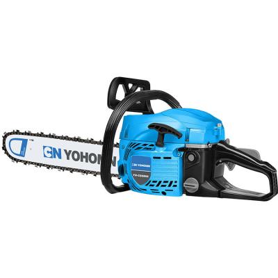 China 2-Stroke 58cc Air Cooled Top Blue Cutting Machine Wood Logging Chainsaw For Outdoor Working for sale