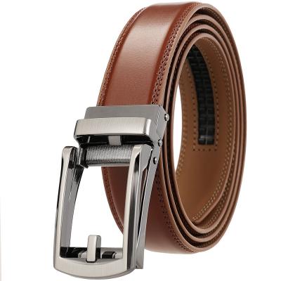 China Comfortable Men's Leather Belts Wholesale Classic Genuine Leather Fashion Casual Business Dress Design Automatic Ratchet Belts For Man's Dress Pants for sale