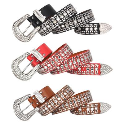 China Neutral/both matching bling bling cowgirl belt men's and women's western running rhinestone fast delivery designer bbsimon crystal belt fashion jeans for sale