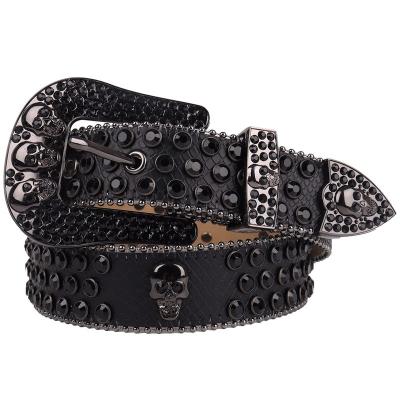 China Fashion Crystal Bling Bling Designs Rhinestone Luxury High Quality l2022 Christmas Gift Men's Belt Women Studded Diamond Belts for sale