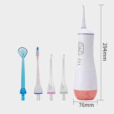 China Hotel Modes White Wireless Dental Oral Irrigator 300ml USB Rechargeable Water Flosser for sale