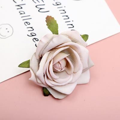 China Natural Silk Flower Head Wedding Scattered Flower Valentine's Day Arrangement Roses Curl Flower Head Touch Fashion Simulation Corsage for sale