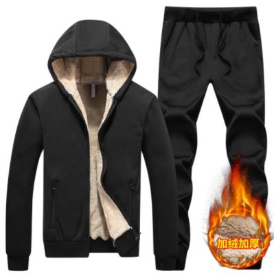 China Anti-wrinkle High Quality Winter Custom Logo Oversize Men&'s Sweatpants And Hoodies Set With Zipper for sale