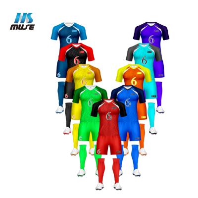 China Custom Quick-Drying Soccer Training Suit Men/Kids Training Soccer Jerseys Uniform Good Quality Soccer Sets Blue And White Soccer Jersey for sale