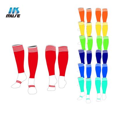 China Breathable Custom Logo Graphic Pattern Design Over Knee High Soccer Football Sports Socks Cushion Unisex for sale