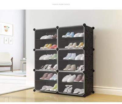 China Eco-friendly Material 6 Tier Shoe Shelf Cabinet Adjustable Plastic 10 50 Pairs Tall Storage Rack Salon Home Rotation Shop 3 Household Shoes for sale