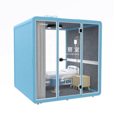 China Thickened paint 10mm aluminum transparent tempered glass spray profile room disinfection booth soundproof booth in mini hospital house for quarantined for sale