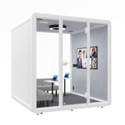 China (Size) 35db adjustable sound proofoffice meeting pod meeting room no glue soundproof booth zero disturbance for 6 person meeting co-working space for sale