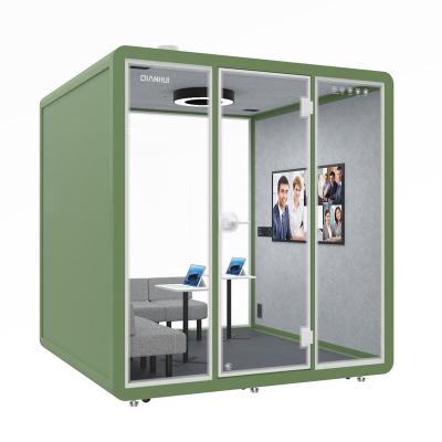 China Privacy Sound Insulation Office Soundproof Booth For Four Person Audiometric Booth As Team Work Booth Soundproof Room for sale