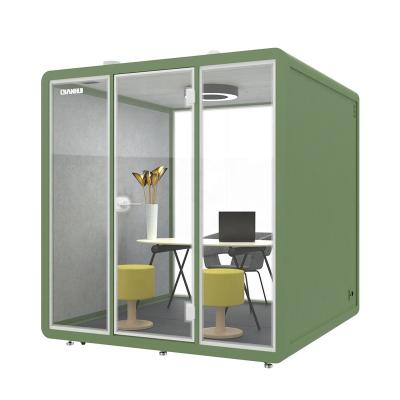 China Modern Australia Stand Alone Private Telephone Pod Meeting Office Soundproof Booth Easy Setup Mobile Meeting Room For 4 Persons for sale