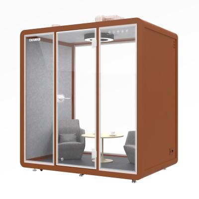 China Small Modern School Soundproof Booth For Study 2 Person Silence Pod Noise Reduction Piano Mobile Booth Drum Forming No Glue for sale