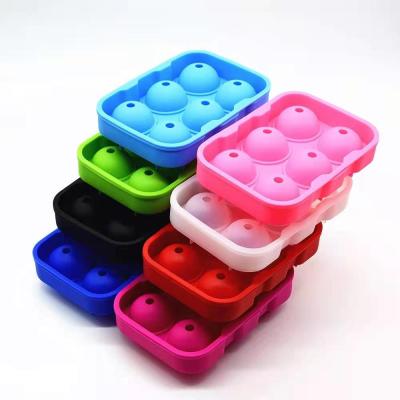 China Sustainable Ice Ball Maker - Novelty Silicone Ice Mold Tray 6 Whiskey Food Grade Ice Balls for sale