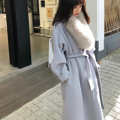 China Mid Length Anti-wrinkle Coat Women Woolen Over The Knee Hepburn Popular All-match Style Autumn And Winter Coat Korean Woolen Coat for sale