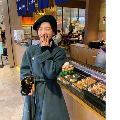 China 2021 New Hepburn Anti-wrinkle style double-sided cashmere coat mid length autumn and winter Japanese woolen clothing for sale