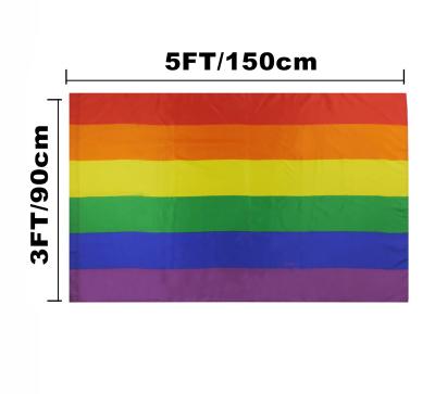 China Customized printed cheap new design lgbt rainbow FLYING flag for sale