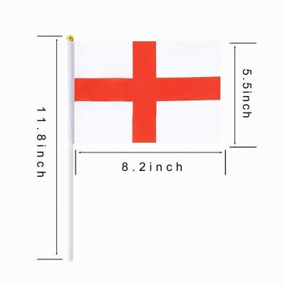 China Best Selling Promotion Unions Hanging Material Durable Jack Hand Flags High Quality Custom Logo Wholesale 15*21cm Hand Held Flag With Pole for sale