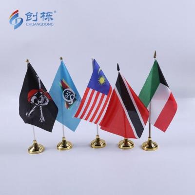 China Pennant China Supplier Printing Polyester Belgium Desk Flag Table Flag for sale