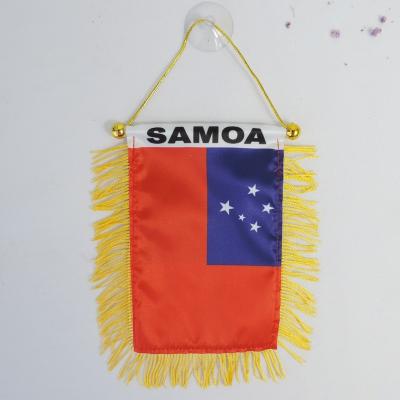 China High Quality Promotional Fast Sublimation Different Size Polyester Satin Pennants Samoa Small Pennant Flag for sale