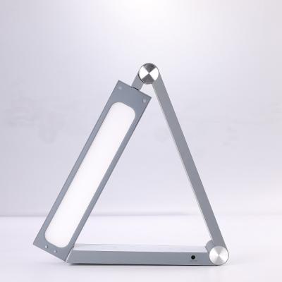 China Modern High Quality Desk Touch Led Lamp With Wireless Charger Lamp Triangle Two USB Port Led Desk Lamp for sale